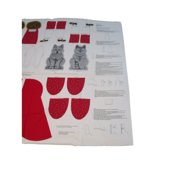 Vintage Little Red Riding Hood Doll Fabric Panel Kit Uncut Complete Cranston VIP - Picture 6 of 8
